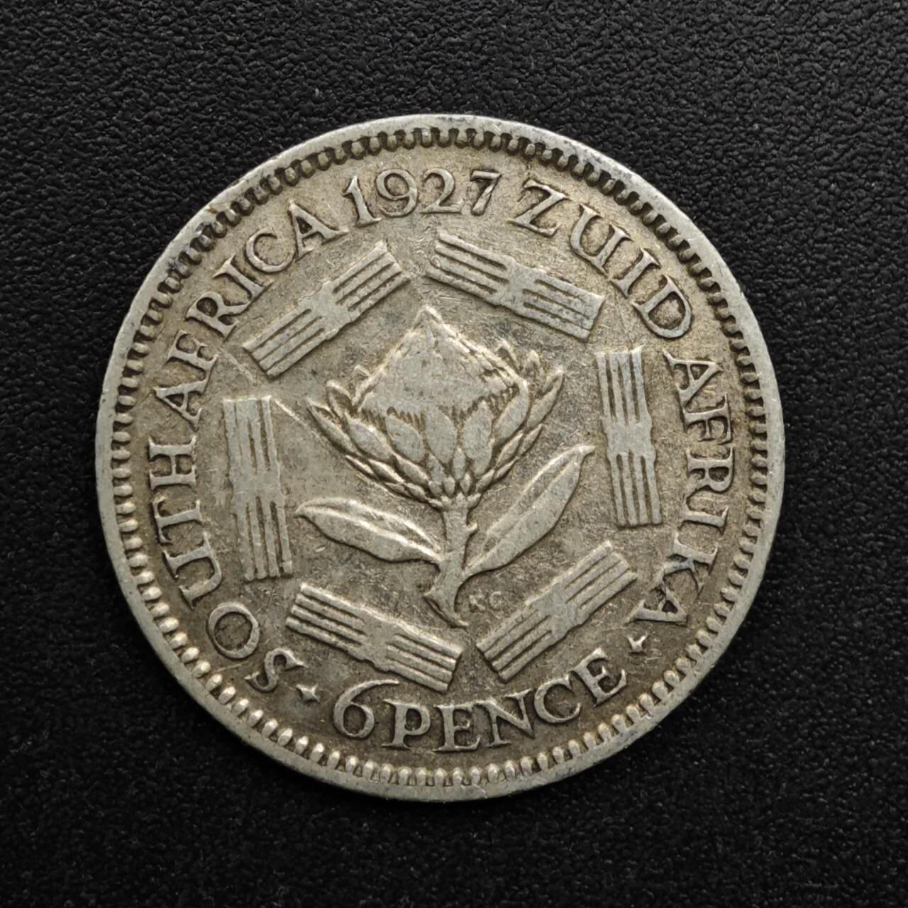 【淘币小摊】实时拍第八百六十三拍   小银币散币场   年前最后一周 之前的预留小年前全部发出 请更换最新收货地址  南非1927年乔治五世6便士银币