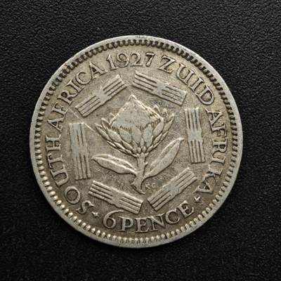 【淘币小摊】实时拍第八百六十三拍   小银币散币场   年前最后一周 之前的预留小年前全部发出 请更换最新收货地址  - 南非1927年乔治五世6便士银币