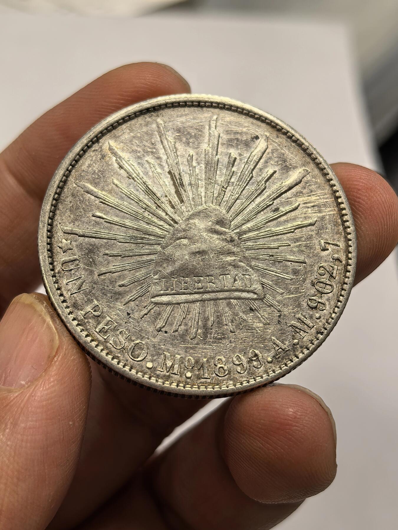 博洋堂“心向春光”2月精品大拍专场暨第160期（全场包邮） 墨西哥1899MO AM版直边鹰洋 全羽带光