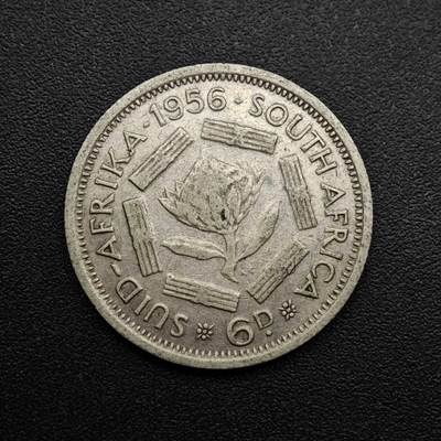 【淘币小摊】实时拍第八百六十三拍   小银币散币场   年前最后一周 之前的预留小年前全部发出 请更换最新收货地址  - 南非1956年伊丽莎白二世6便士银币