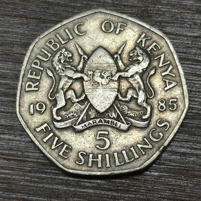 【本场4.12号发货】★第145★散币专场 不寄存，30包邮。不满30元，支付5元运费。《接受代拍 代送NGC评级》 - 82【无寄存】肯尼亚 1985年 5先令
