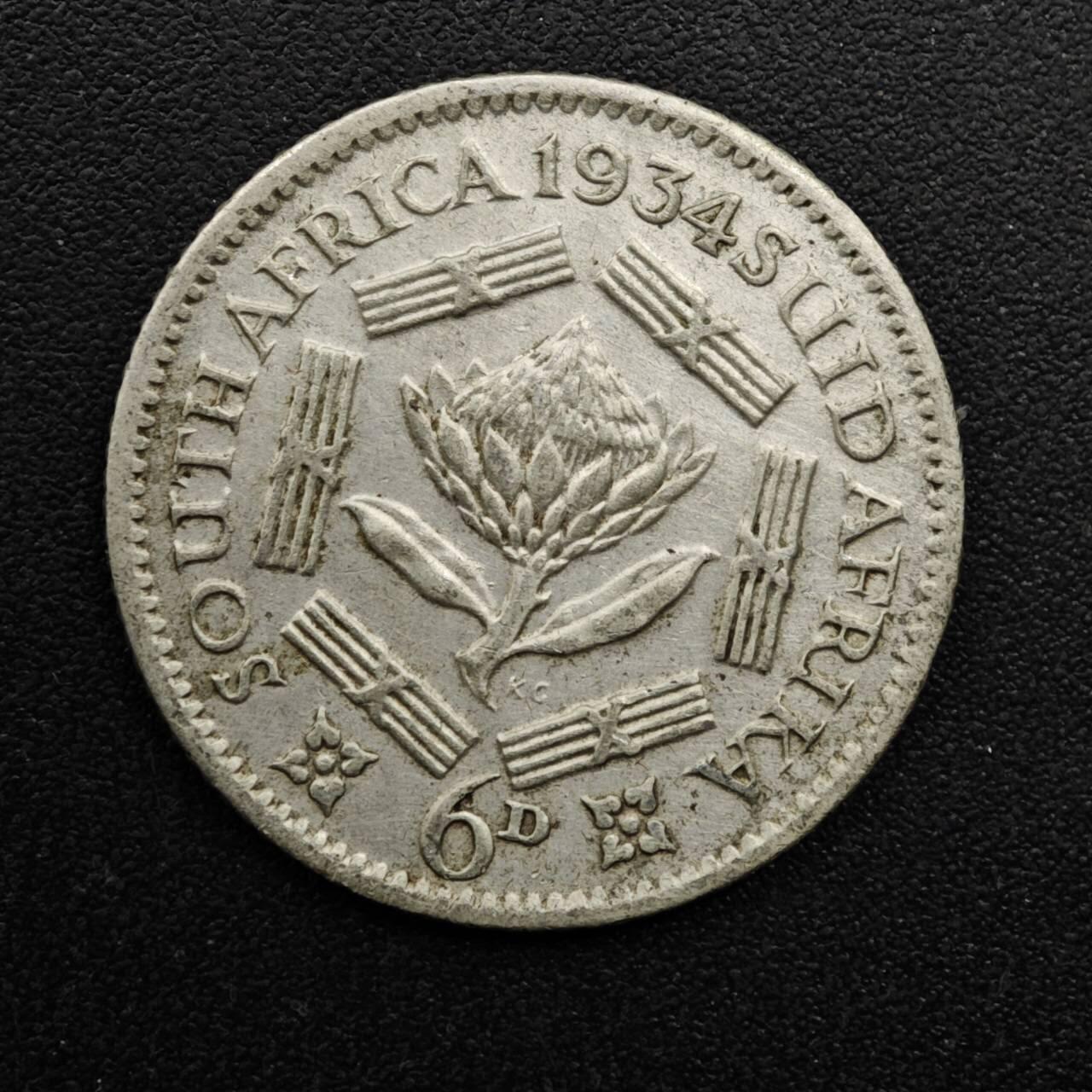 【淘币小摊】实时拍第八百六十三拍   小银币散币场   年前最后一周 之前的预留小年前全部发出 请更换最新收货地址  南非1934年乔治五世6便士银币