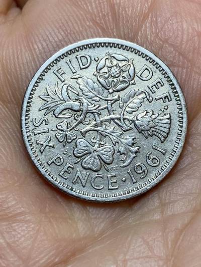 2026年第十九场(总第一百八十八场）外国好品散币场(免佣金) - 英国🇬🇧1961年6便士(伊丽莎白二世青年桂冠第二版)