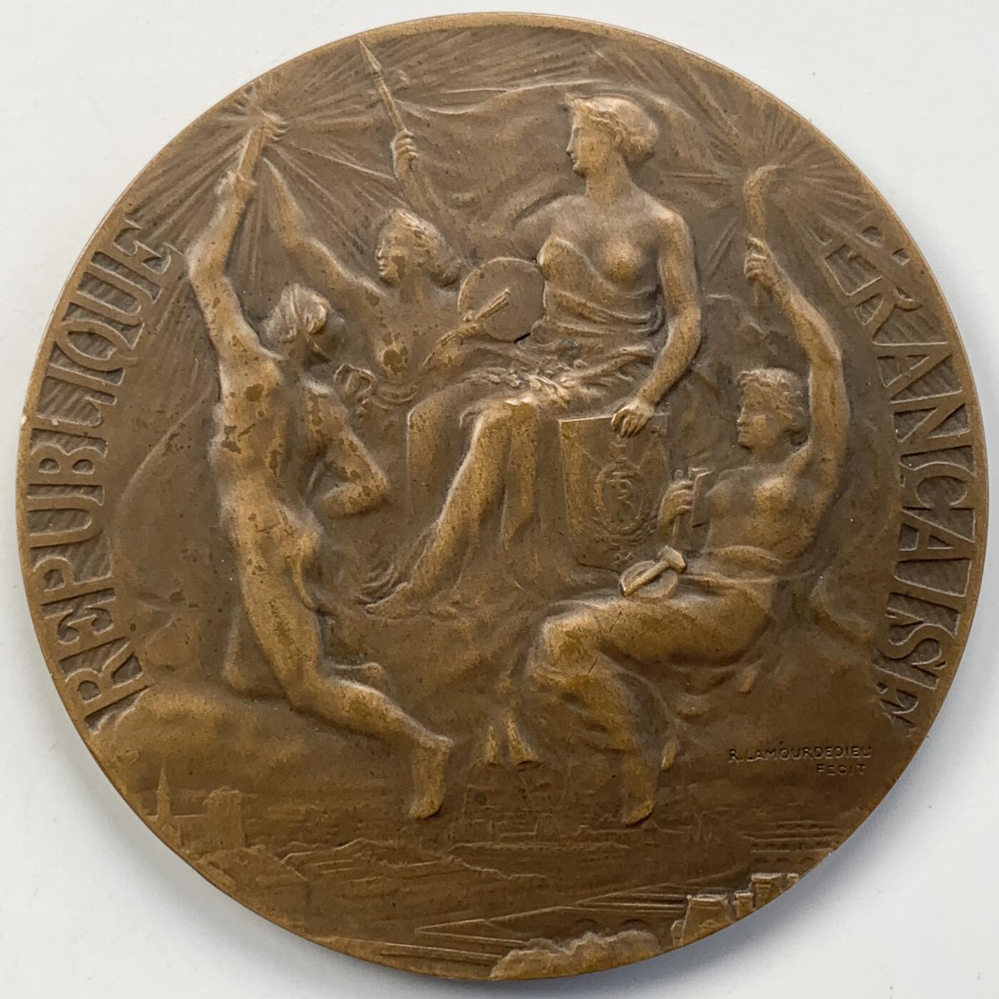 掌中浮雕-藏着的欧洲第052场 1913年雷蒙德-庞加莱当选法兰西共和国总统纪念铜章，72mm，原盒