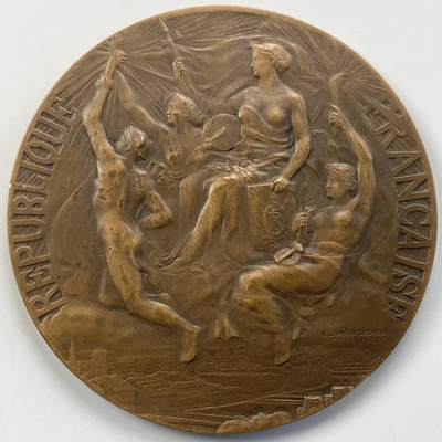 掌中浮雕-藏着的欧洲第052场 - 1913年雷蒙德-庞加莱当选法兰西共和国总统纪念铜章，72mm，原盒