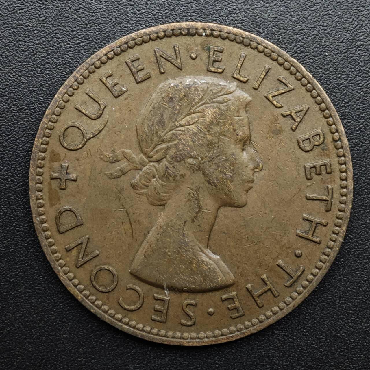 【淘币小摊】实时拍第八百六十三拍   小银币散币场   年前最后一周 之前的预留小年前全部发出 请更换最新收货地址  新西兰1955年伊丽莎白二世一便士铜币