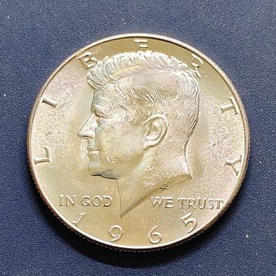 【全场包邮】纯粹捡漏拍500场-持续更新中 - 美国1965年肯尼迪半元银币【30.6毫米11.5克40%】