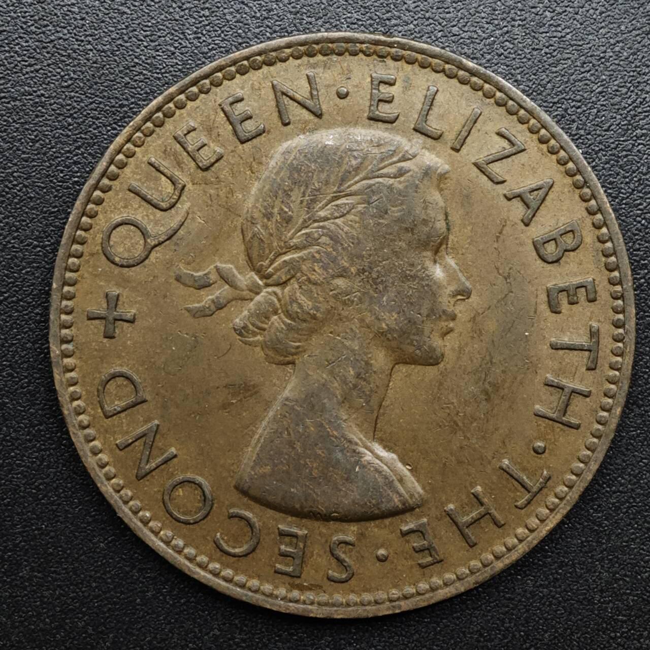 【淘币小摊】实时拍第八百六十三拍   小银币散币场   年前最后一周 之前的预留小年前全部发出 请更换最新收货地址  新西兰1954年伊丽莎白二世一便士铜币