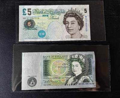 Triple S 第72期 - 1镑&5镑，全新UNC