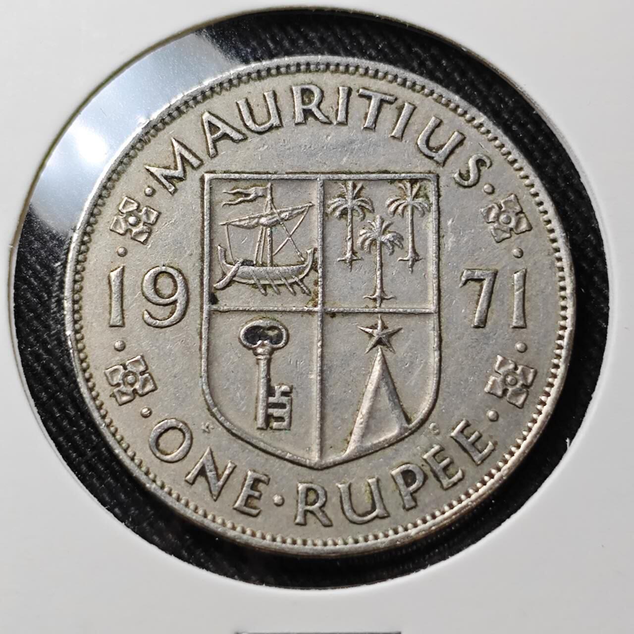 KK钱币收藏小铺  第392期  2月预留时间 周末发货  1971英属毛里求斯1卢比