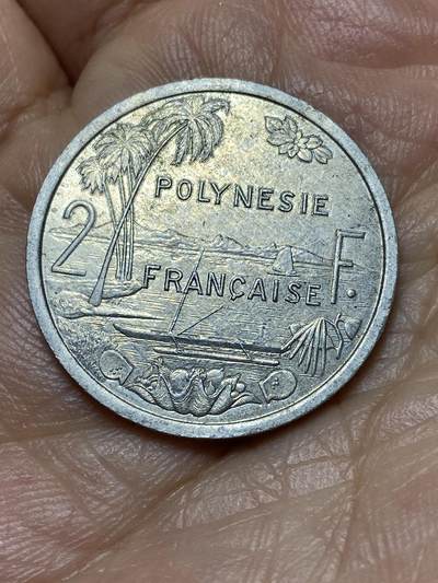 2026年第十九场(总第一百八十八场）外国好品散币场(免佣金) - 法属波利尼西亚🇵🇫1987年2法郎(第二套，Dolphin–海豚标)