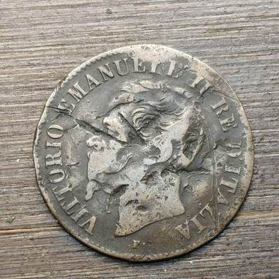 【铜匠收藏】★第144★散币专场 不寄存，30包邮。不满30元，支付5元运费。《接受代拍 代送NGC评级》 - 77【无寄存】意大利1862年 埃曼努埃尔二世 2分老铜币