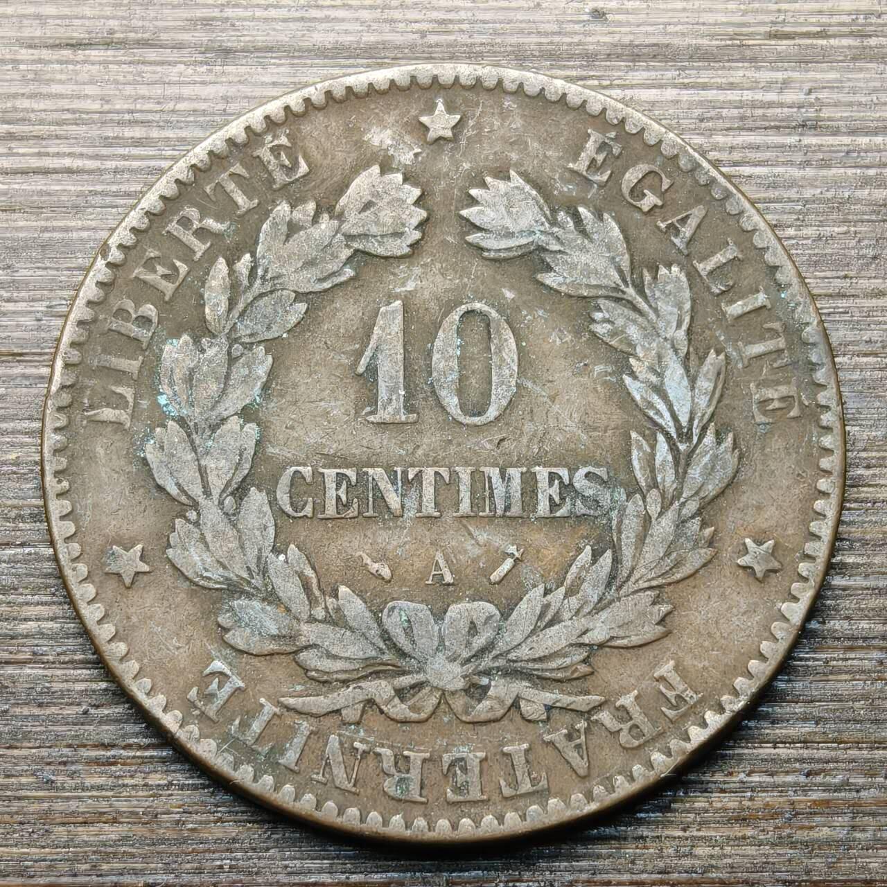 【本场4.12号发货】★第145★散币专场 不寄存，30包邮。不满30元，支付5元运费。《接受代拍 代送NGC评级》 24【无寄存】法国 1896年 谷物女神 10分 铜币