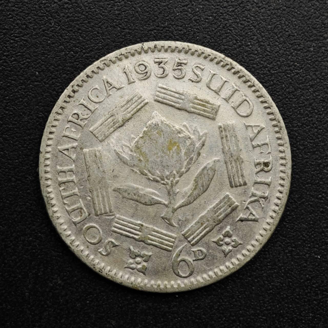 【淘币小摊】实时拍第八百六十三拍   小银币散币场   年前最后一周 之前的预留小年前全部发出 请更换最新收货地址  南非1935年乔治五世6便士银币