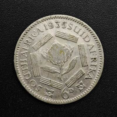 【淘币小摊】实时拍第八百六十三拍   小银币散币场   年前最后一周 之前的预留小年前全部发出 请更换最新收货地址  - 南非1935年乔治五世6便士银币