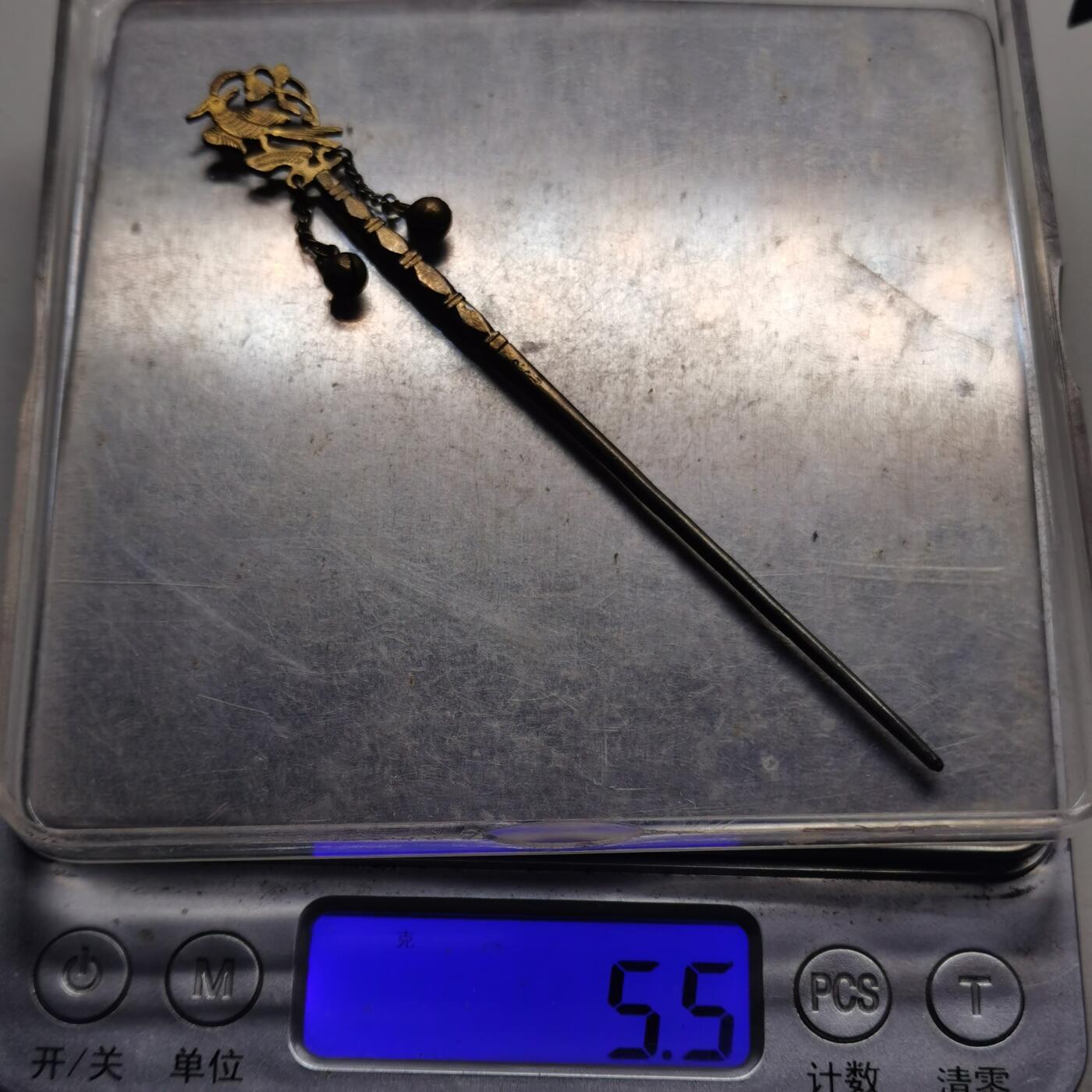 杂件专场98期 清末民国老银鎏金发簪