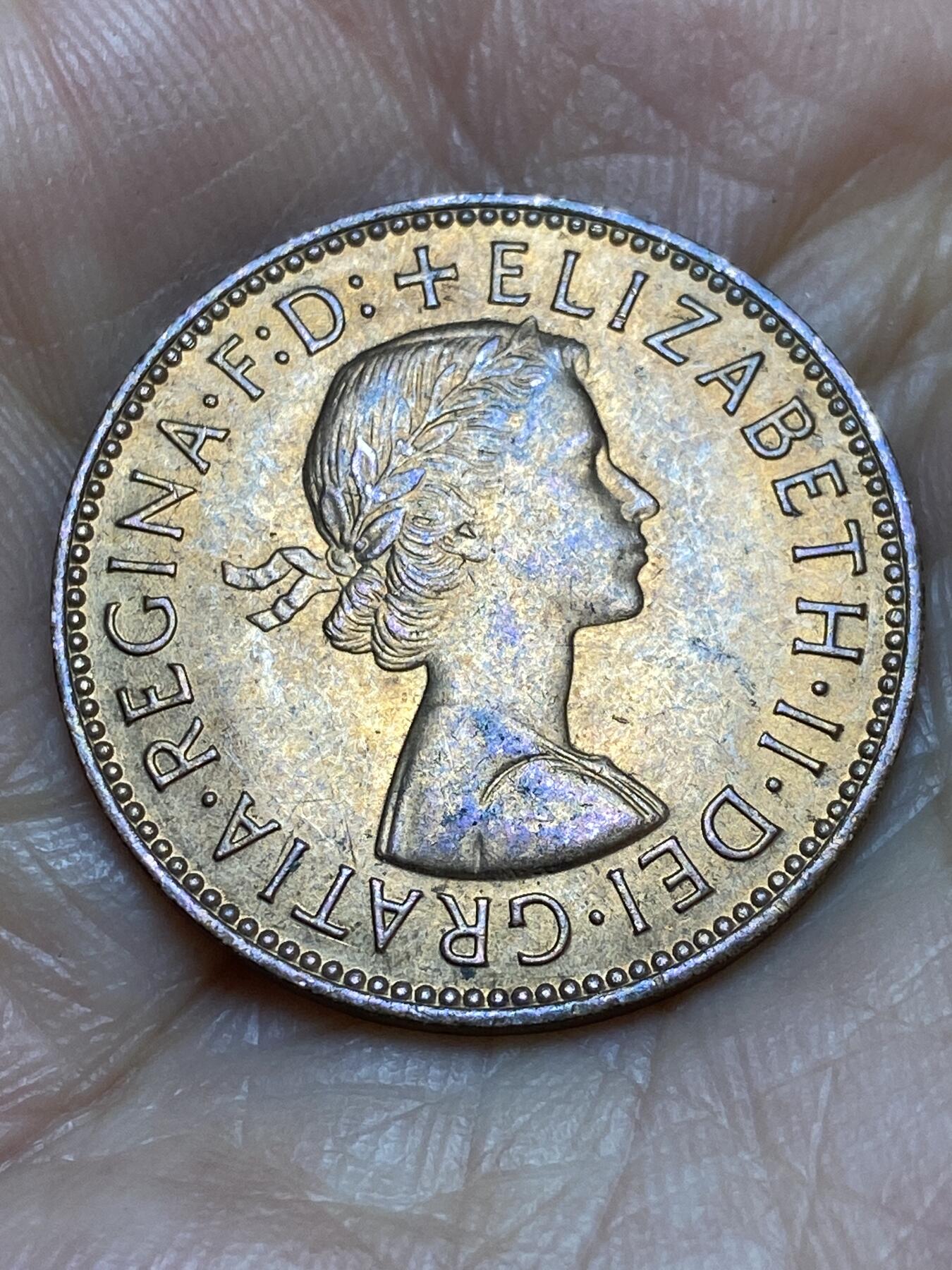 2026年第十九场(总第一百八十八场）外国好品散币场(免佣金) 原光好品–英国🇬🇧1966年1/2便士(伊丽莎白二世青年桂冠第二版)