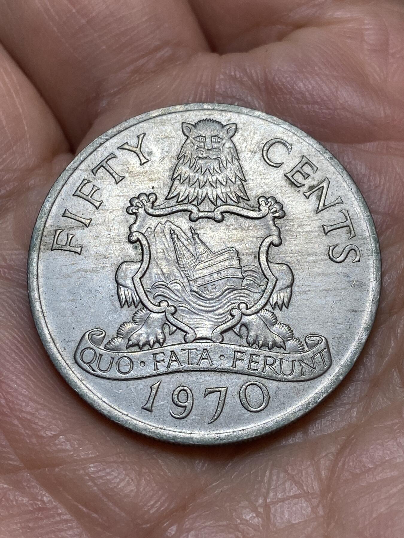 2026年第十九场(总第一百八十八场）外国好品散币场(免佣金) 百慕大🇧🇲1970年50分(伊丽莎白二世中年花冠，首发年)