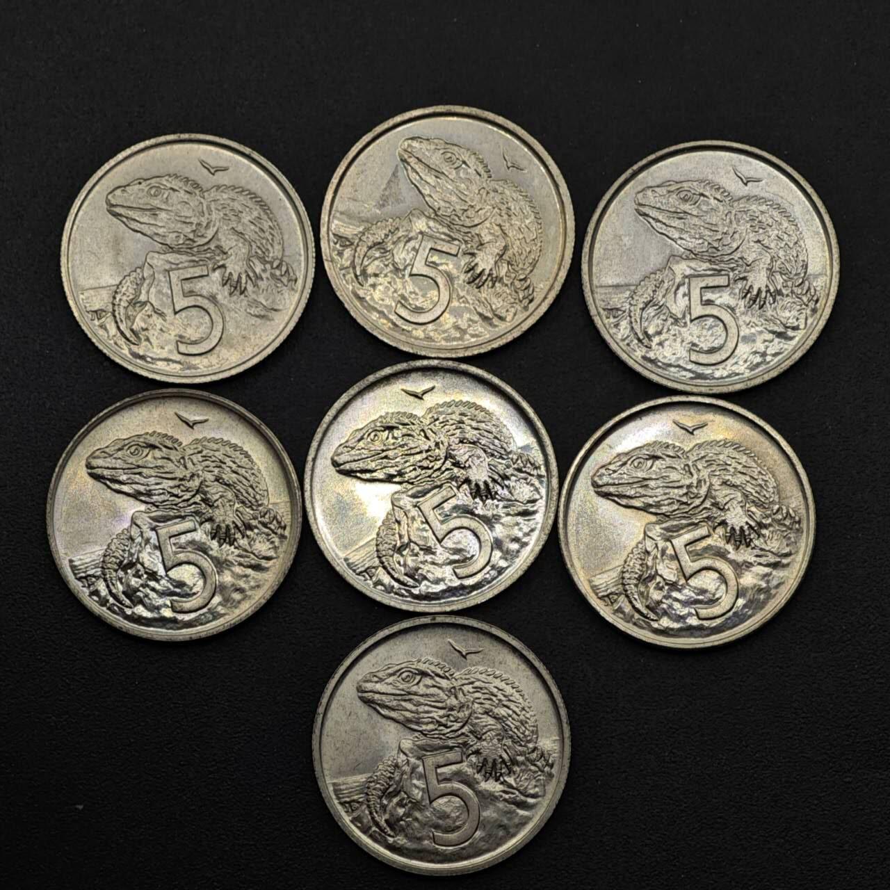 【淘币小摊】实时拍第八百六十三拍   小银币散币场   年前最后一周 之前的预留小年前全部发出 请更换最新收货地址  新西兰5分镍币7枚