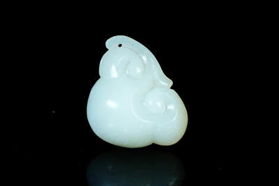 上海都达杂项专场十九（全场包邮） - 和田玉籽料精雕《如意》挂件90-20