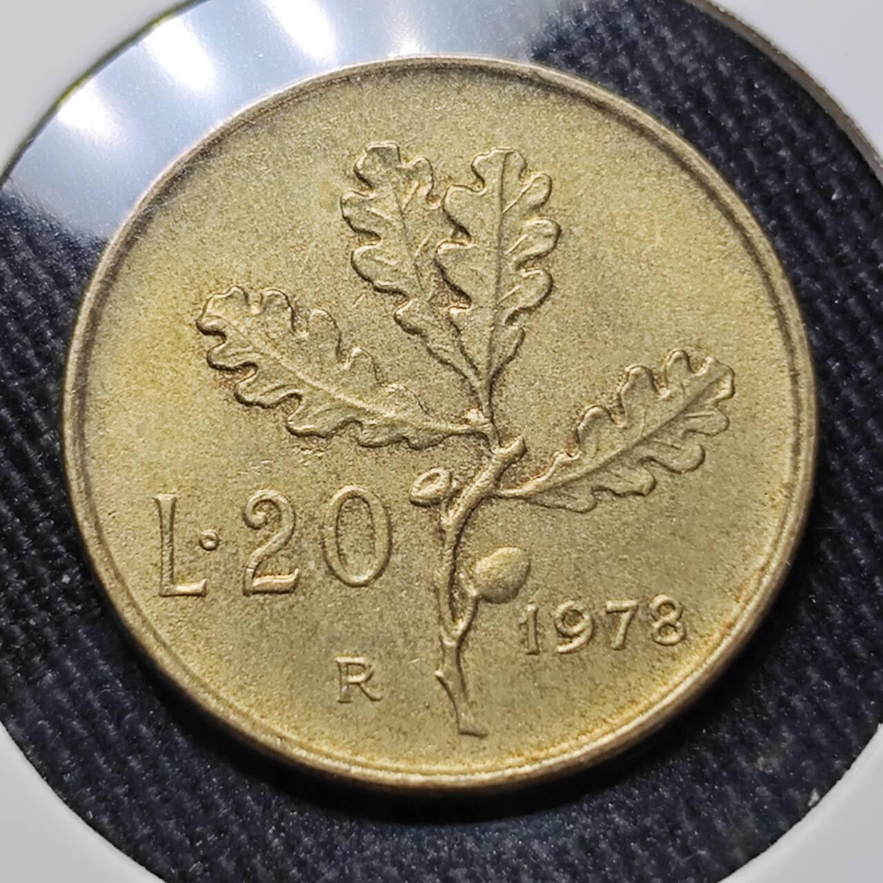 KK钱币收藏小铺  第392期  2月预留时间 周末发货  意大利20里拉铜币