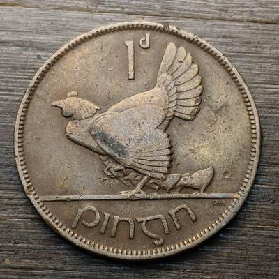 【本场4.12号发货】★第145★散币专场 不寄存，30包邮。不满30元，支付5元运费。《接受代拍 代送NGC评级》 - 66【无寄存】爱尔兰 1928年 1便士 母鸡和小鸡 青铜币