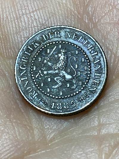 2026年第十九场(总第一百八十八场）外国好品散币场(免佣金) - 荷兰🇳🇱1885年1/2分(威廉三世时期，Boradaxe–宽刃斧标)