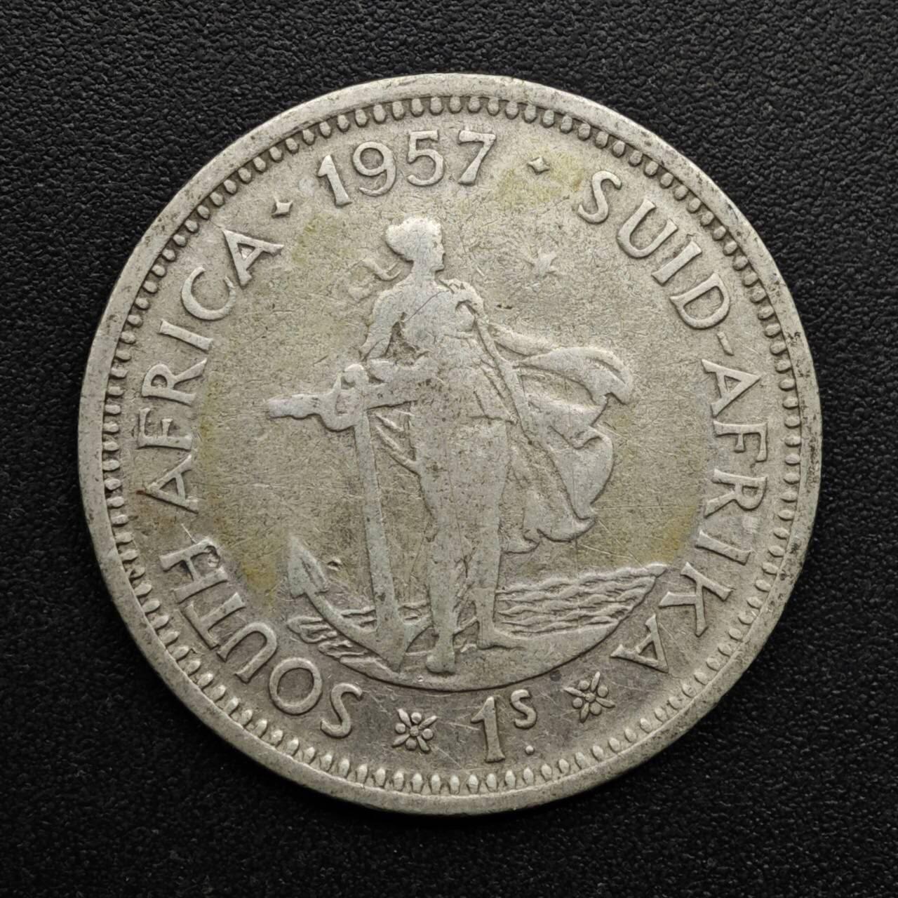 【淘币小摊】实时拍第八百六十三拍   小银币散币场   年前最后一周 之前的预留小年前全部发出 请更换最新收货地址  南非1957年伊丽莎白二世一先令银币