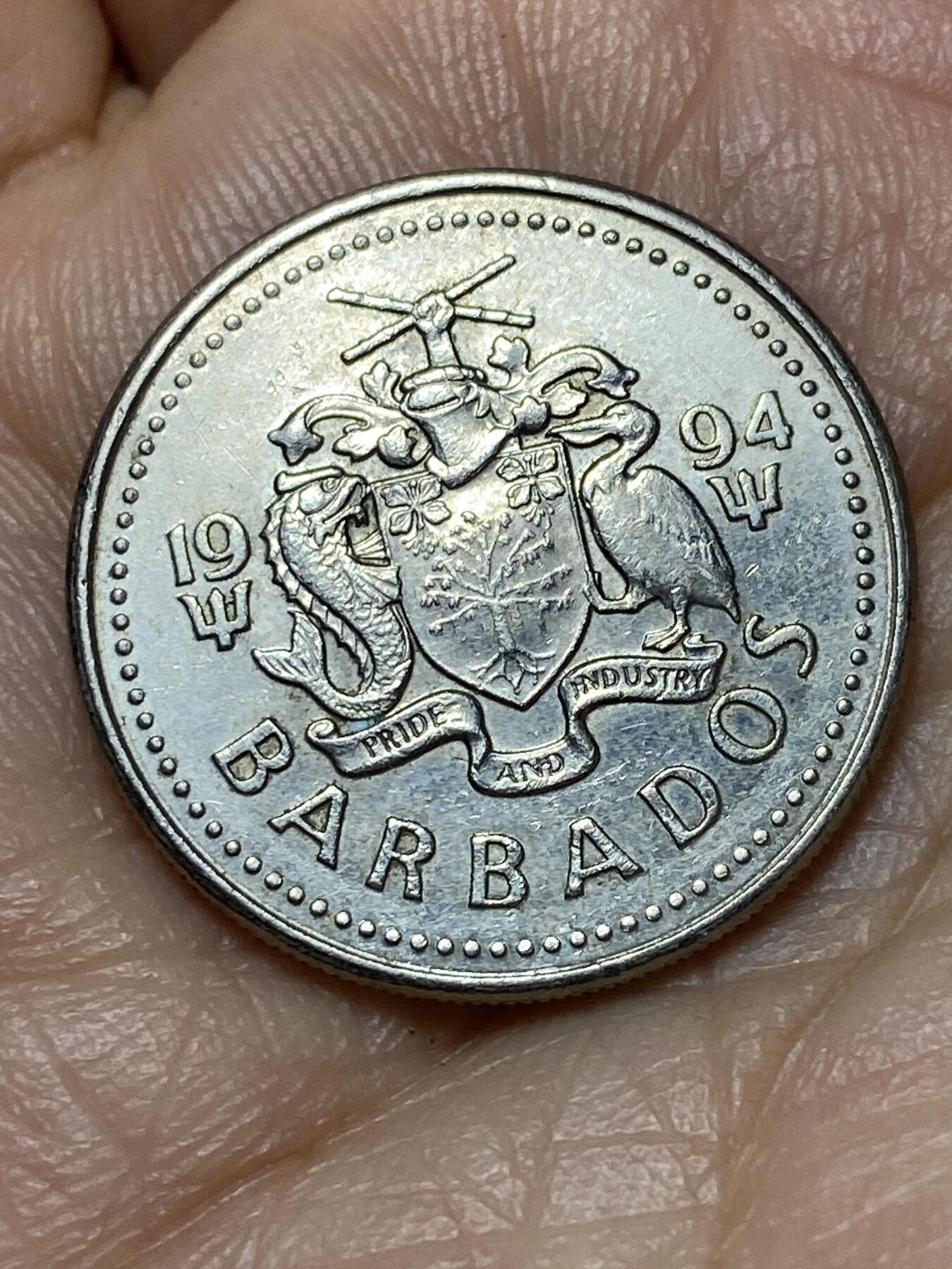 2026年第十九场(总第一百八十八场）外国好品散币场(免佣金) 巴巴多斯🇧🇧1994年25分(第一版，铜镍材质无磁版)