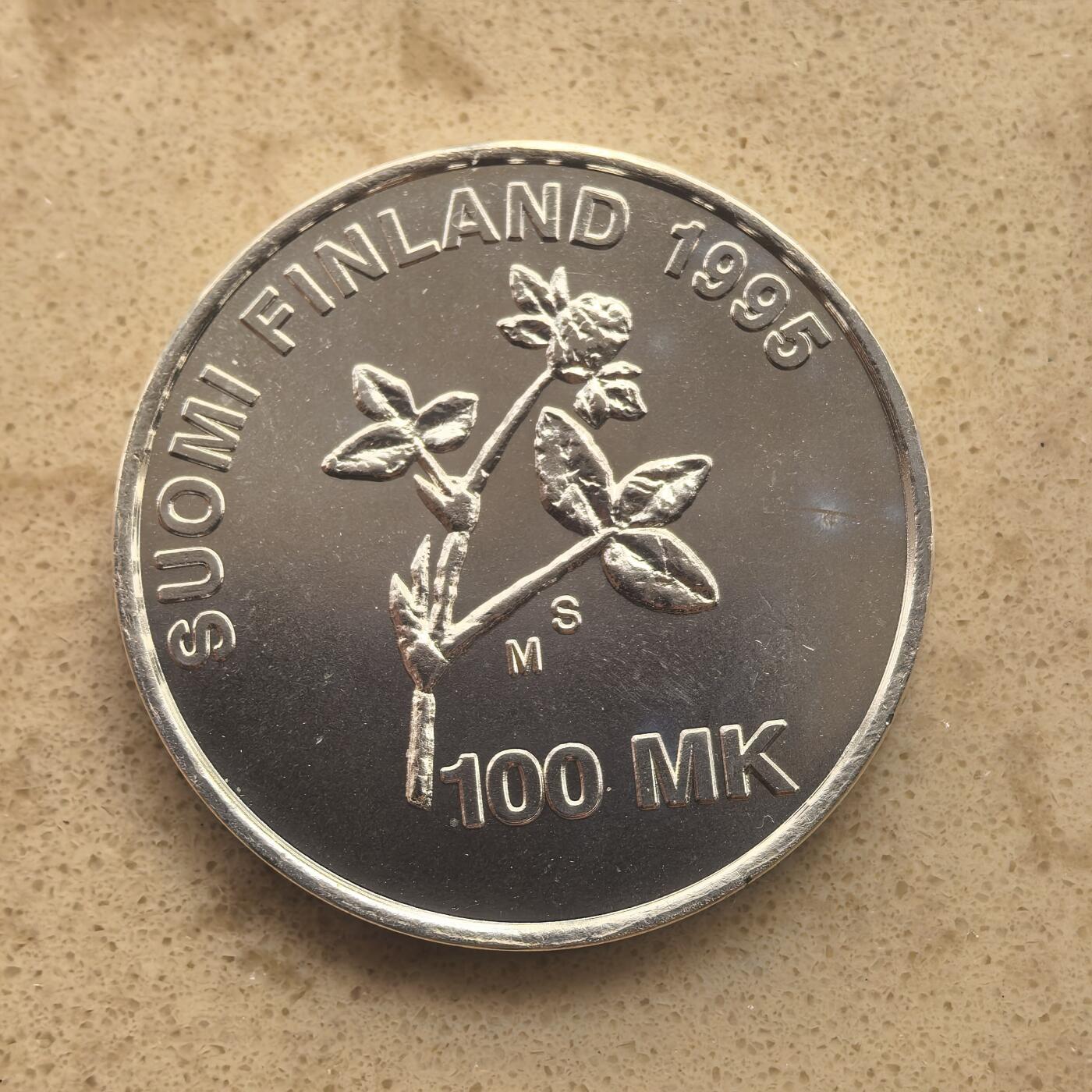 道一币馆币章第一百六十五场 芬兰1995年诺贝尔奖获得者维尔塔宁诞辰100周年100马克银币  24g 925s