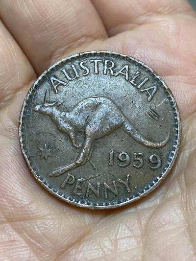 2026年第十九场(总第一百八十八场）外国好品散币场(免佣金) - 澳大利亚🇦🇺1959年1便士(伊丽莎白二世青年桂冠第二版，p版珀斯造)