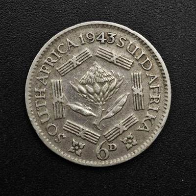 【淘币小摊】实时拍第八百六十三拍   小银币散币场   年前最后一周 之前的预留小年前全部发出 请更换最新收货地址  - 南非1943年乔治六世6便士银币