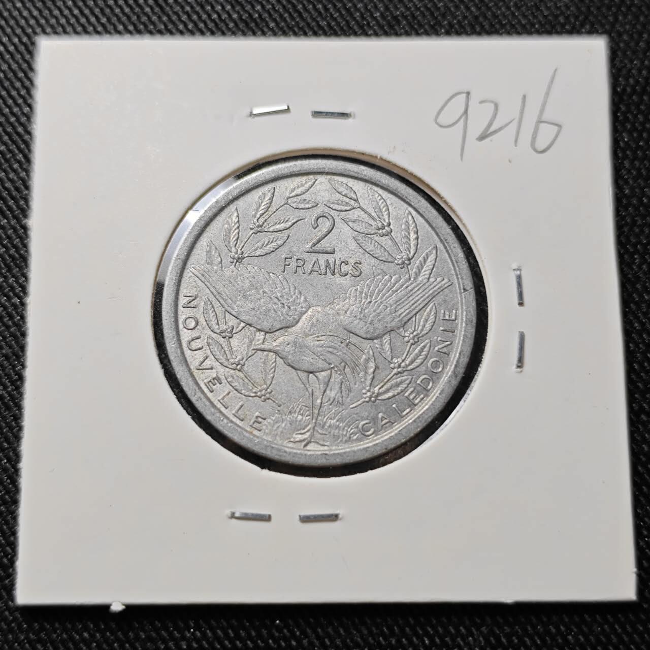 KK钱币收藏小铺  第392期  2月预留时间 周末发货  1971法属新喀里多尼亚2法郎