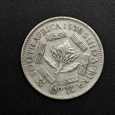 【淘币小摊】实时拍第八百六十三拍   小银币散币场   年前最后一周 之前的预留小年前全部发出 请更换最新收货地址  - 南非1938年乔治六世6便士银币