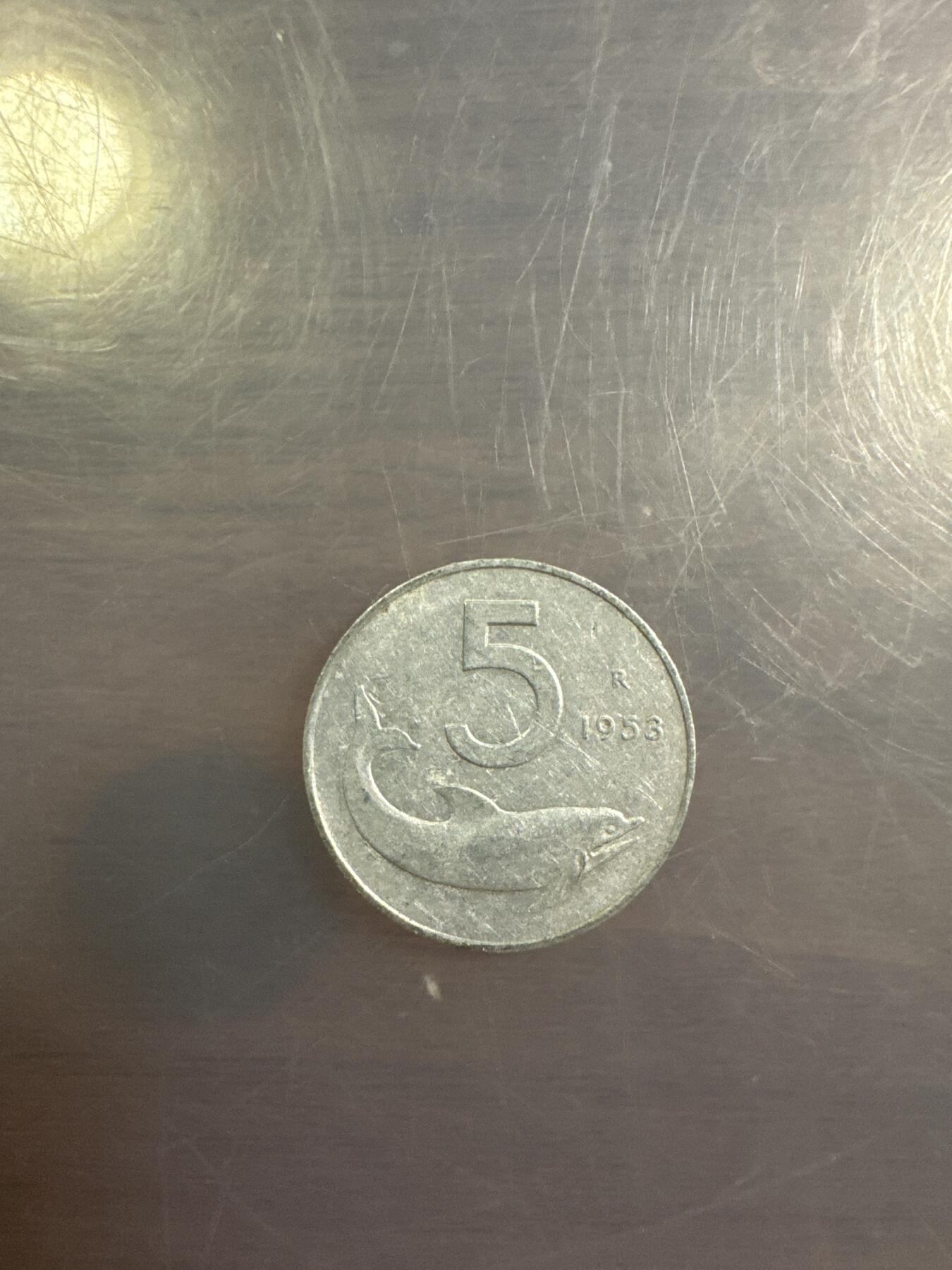 意大利1953年5里拉铝币