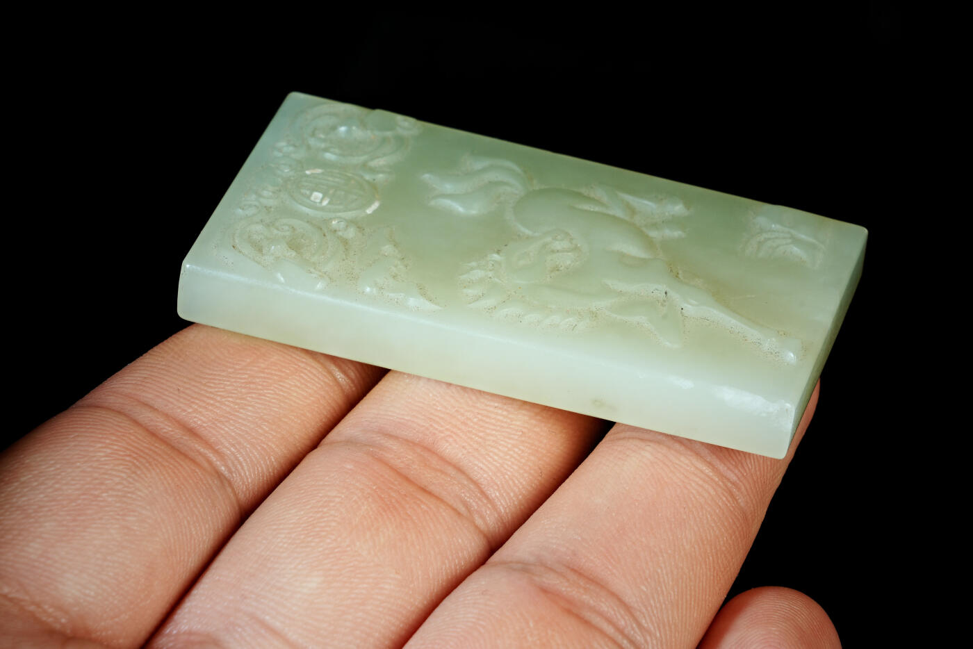 上海都达杂项专场十九（全场包邮） 和田玉籽料精雕《马到成功》挂件90-17