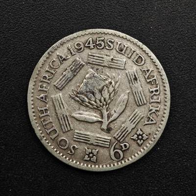 【淘币小摊】实时拍第八百六十三拍   小银币散币场   年前最后一周 之前的预留小年前全部发出 请更换最新收货地址  - 南非1945年乔治六世6便士银币