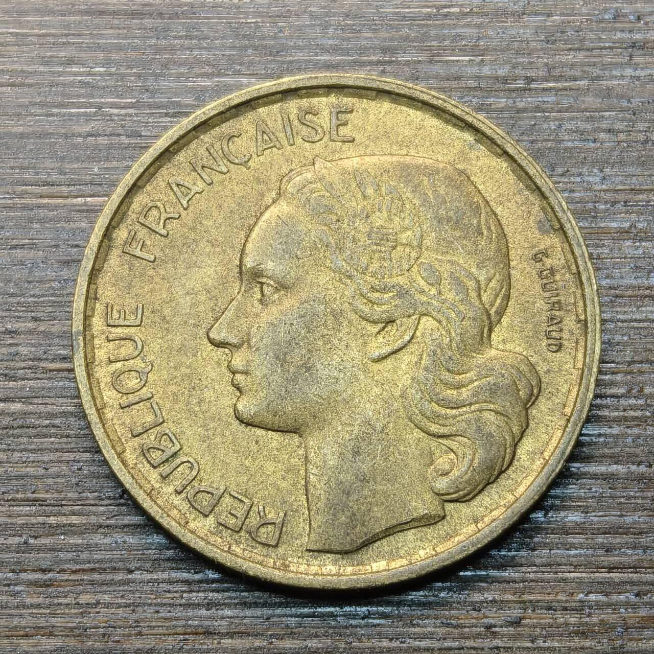 【本场4.12号发货】★第145★散币专场 不寄存，30包邮。不满30元，支付5元运费。《接受代拍 代送NGC评级》 5【无寄存】法国 1951年 20法郎 高卢熊鸡