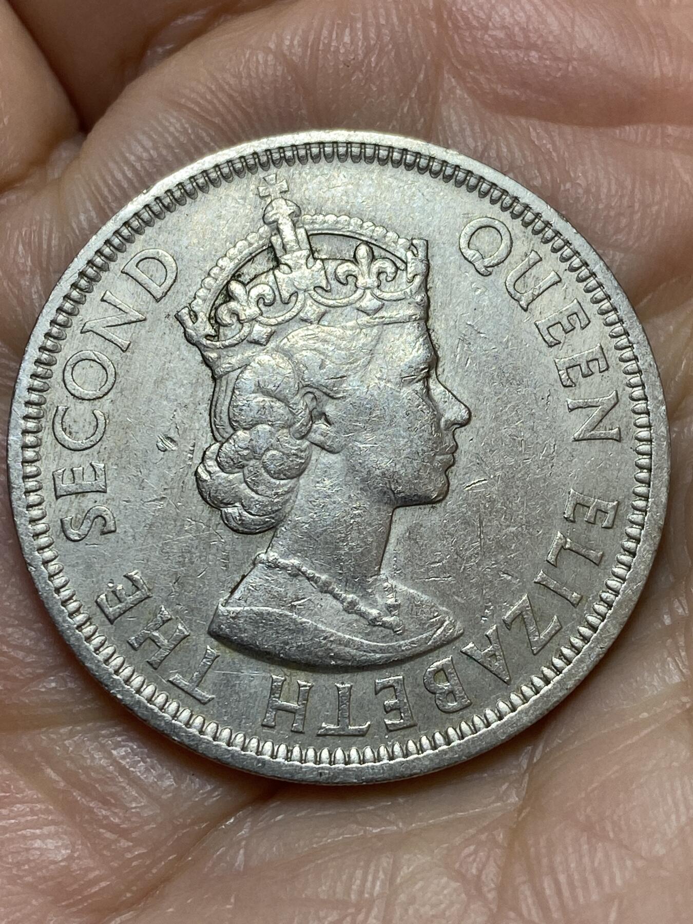 2026年第十九场(总第一百八十八场）外国好品散币场(免佣金) 英属毛里求斯1964年1卢比(伊丽莎白二世青年带冠)