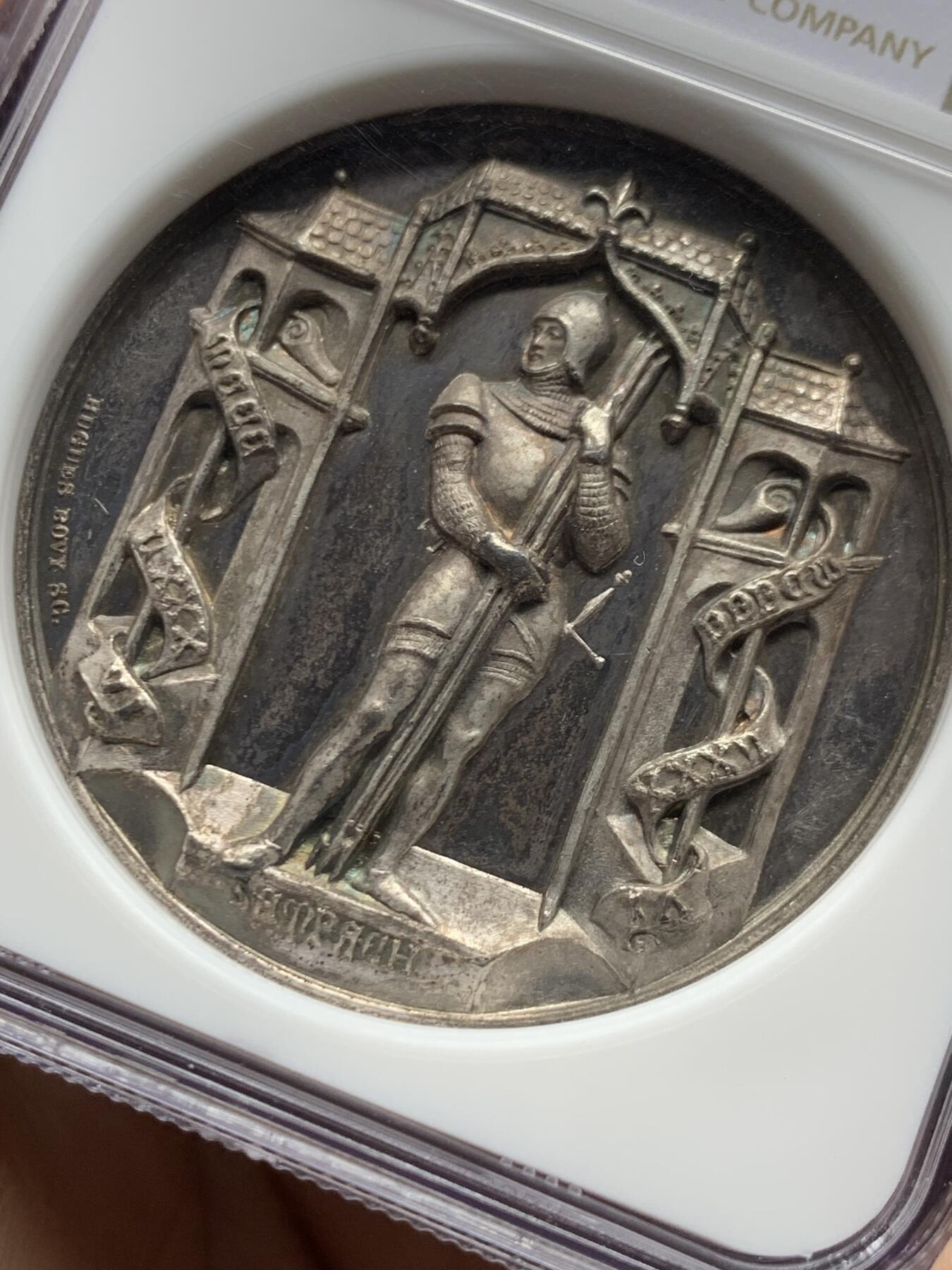 《竞宝斋》第465场 周日，周一，周二，3场连拍 （全场包邮）欢迎送拍 NGC MS63 瑞士1886年森帕赫战役胜利500周年纪念银章 加厚盒