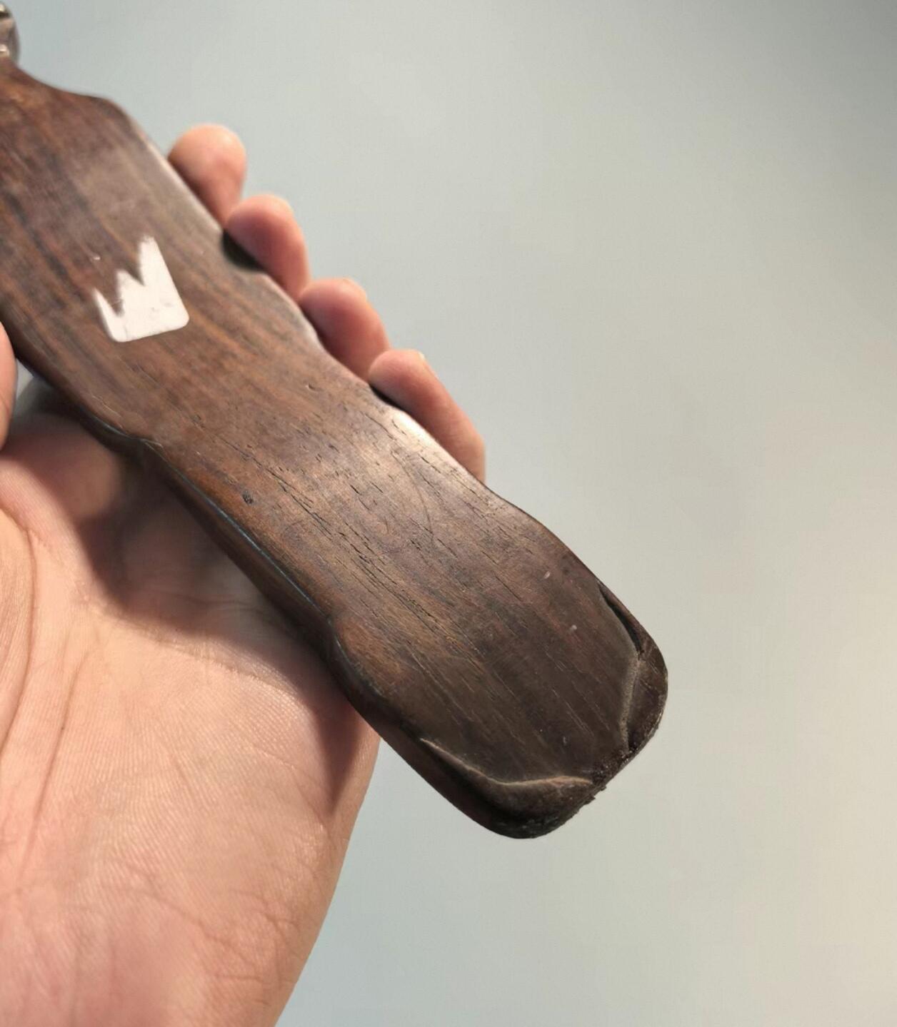 兰馨堂竹雕专场 老红木古琴形臂搁镇纸