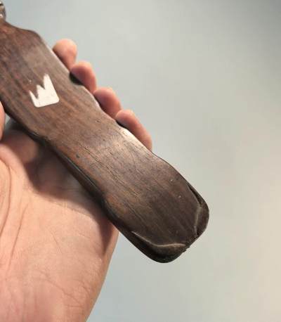 老红木古琴形臂搁镇纸