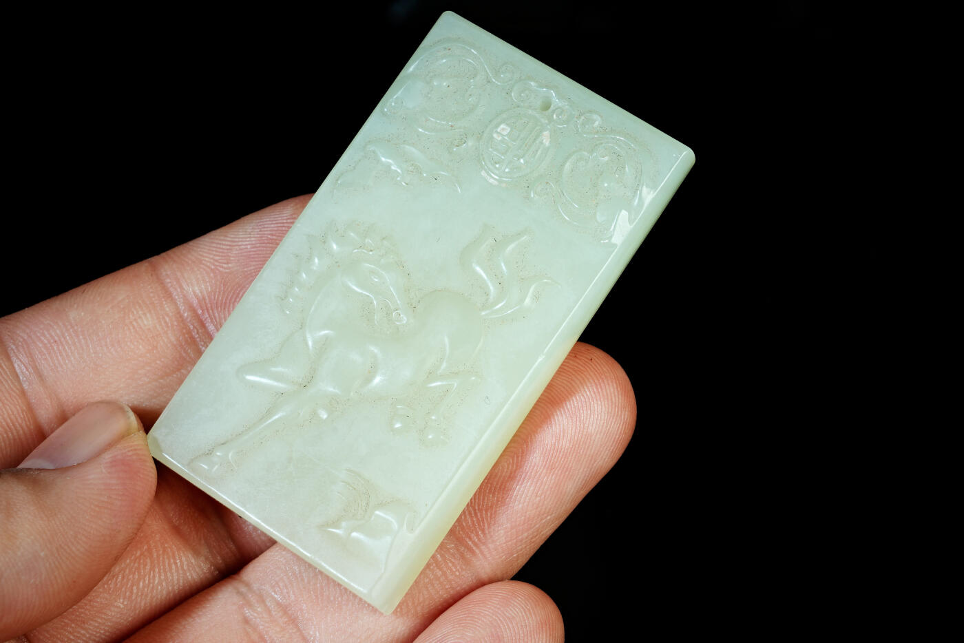 上海都达杂项专场十九（全场包邮） 和田玉籽料精雕《马到成功》挂件90-17