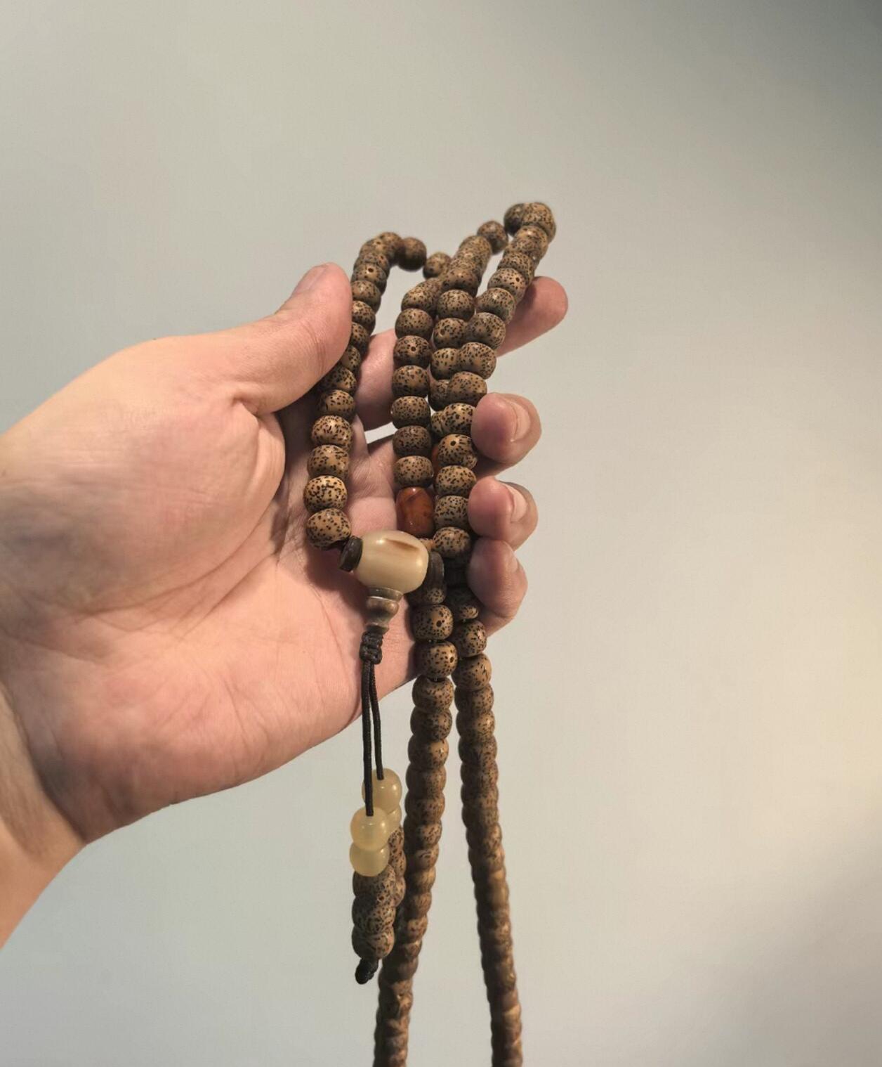 兰馨堂竹雕专场 老星月菩提老籽陈籽星月菩提子项链