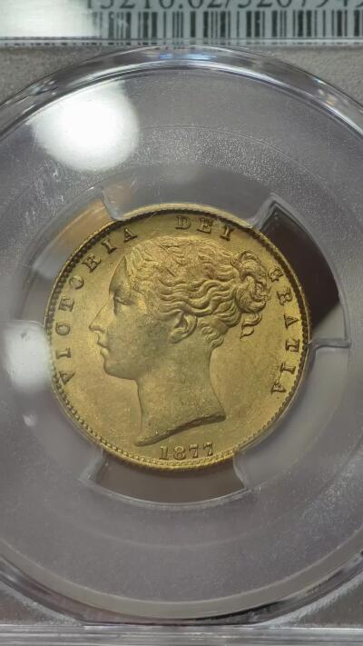 PCGS-MS62英属澳大利亚维多利亚青年版盾徽索维林金币
