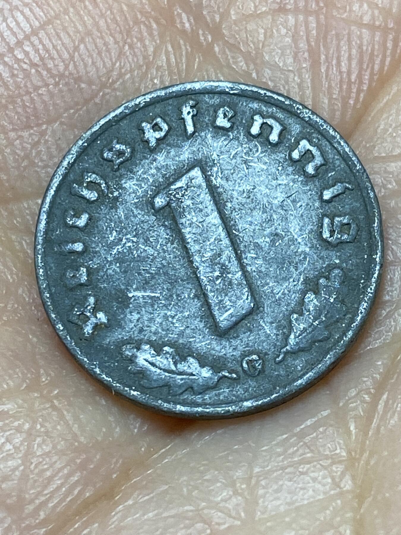 2026年第十九场(总第一百八十八场）外国好品散币场(免佣金) 德意志第三帝国1942年1芬尼(G标，卡尔斯鲁厄造)