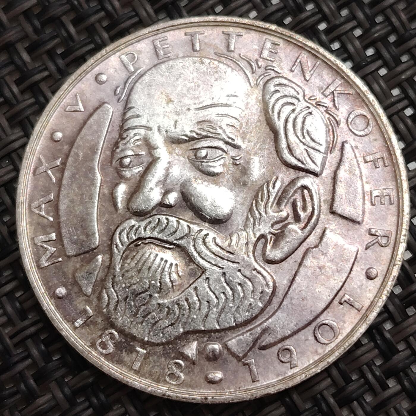 布加迪🐬～世界钱币(上海)🌾第 273 期 /  各国套币和散币 德国🇩🇪 1968年 5马克纪念银币(著名卫生学家 马克斯 佩登科夫)