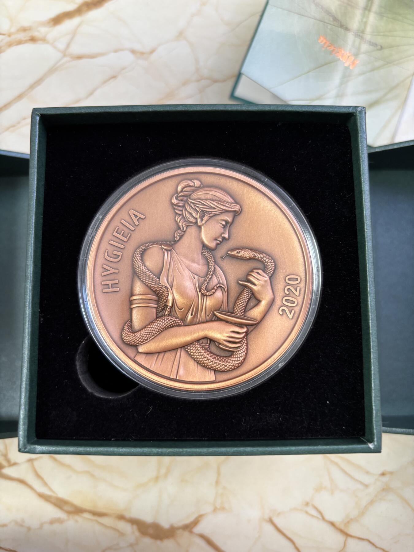 第190期拍卖 萨摩亚2020年半元仿古凹面铜币 海吉雅-健康与卫生的女神，其名称是英语