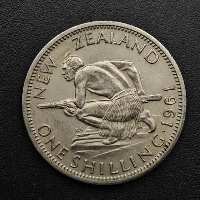 【淘币小摊】实时拍第八百六十三拍   小银币散币场   年前最后一周 之前的预留小年前全部发出 请更换最新收货地址  - 新西兰1961年伊丽莎白二世一先令镍币