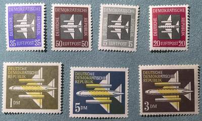 盛世勋华——号角文化勋章邮票专场拍卖第304期 - 东德邮政1957年发行 7全新票 航空邮票